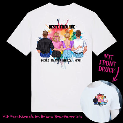 MIX Paare / Freunde • beidseitiger Druck • diverse Kombinationen mit Wunschtext • Unisex T-Shirt für Damen & Herren • Bio • personalisiert