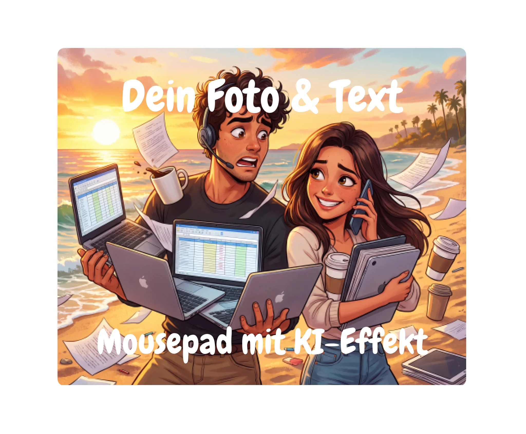 THEMEN: Foto-Mousepad 23x19 cm - über 40 KI-Effekte - personalisiertes Fotogeschenk