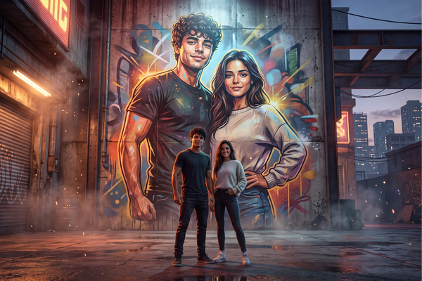 MULTI: KI-Effekt "Street Legend" aus deinem Foto  – Blechschild und weitere personalisierte Fotogeschenke