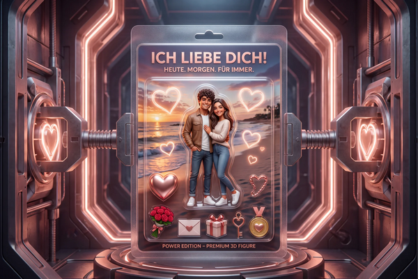 MULTI: KI-Effekt "Ich liebe dich" aus deinem Foto  – Blechschild und weitere personalisierte Fotogeschenke • Hooks-Motiv