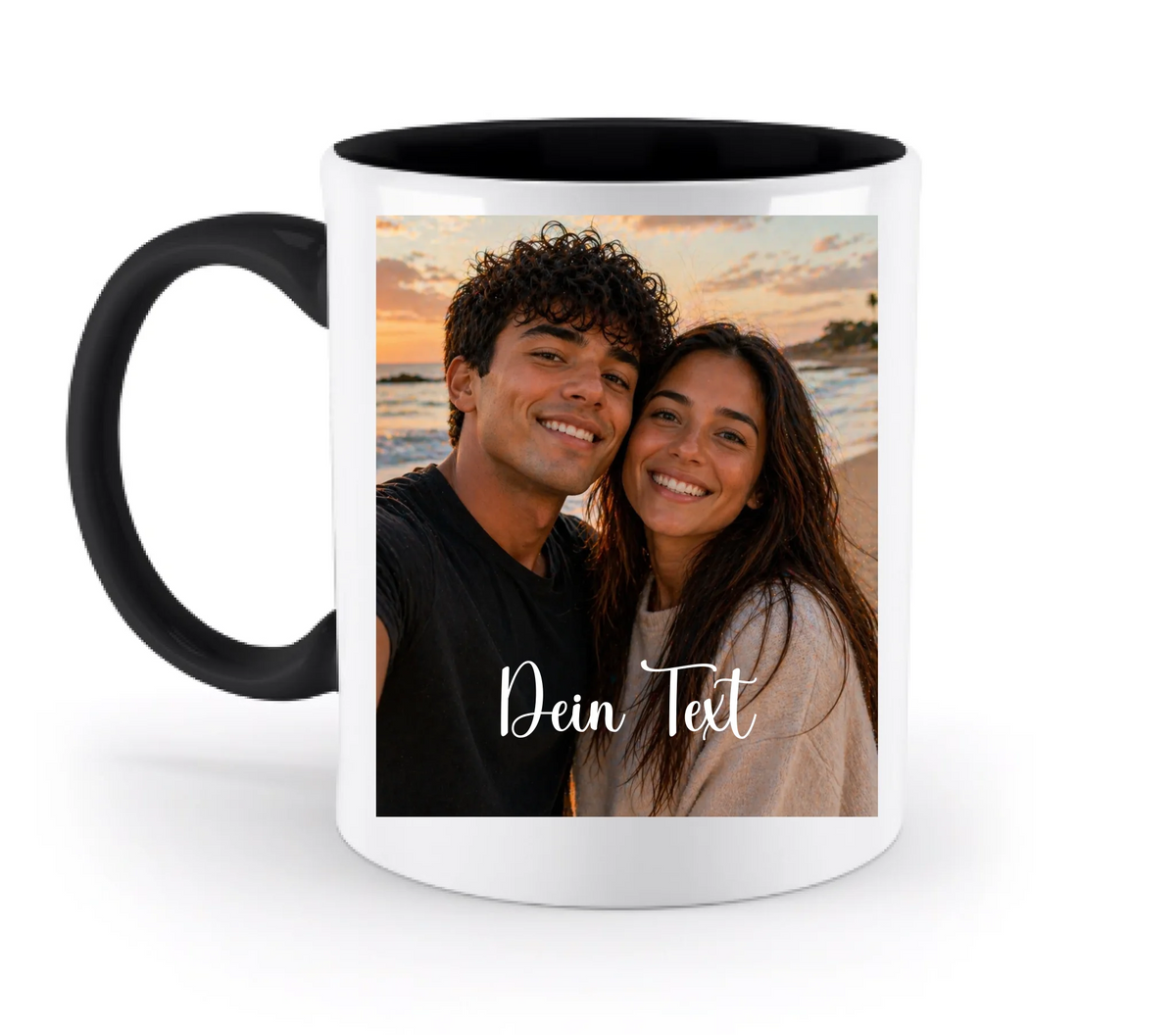 Foto-Tasse mit deinem Bild - 330ml - zweifarbig - personalisiertes Fotogeschenk - beidseitig bedruckt