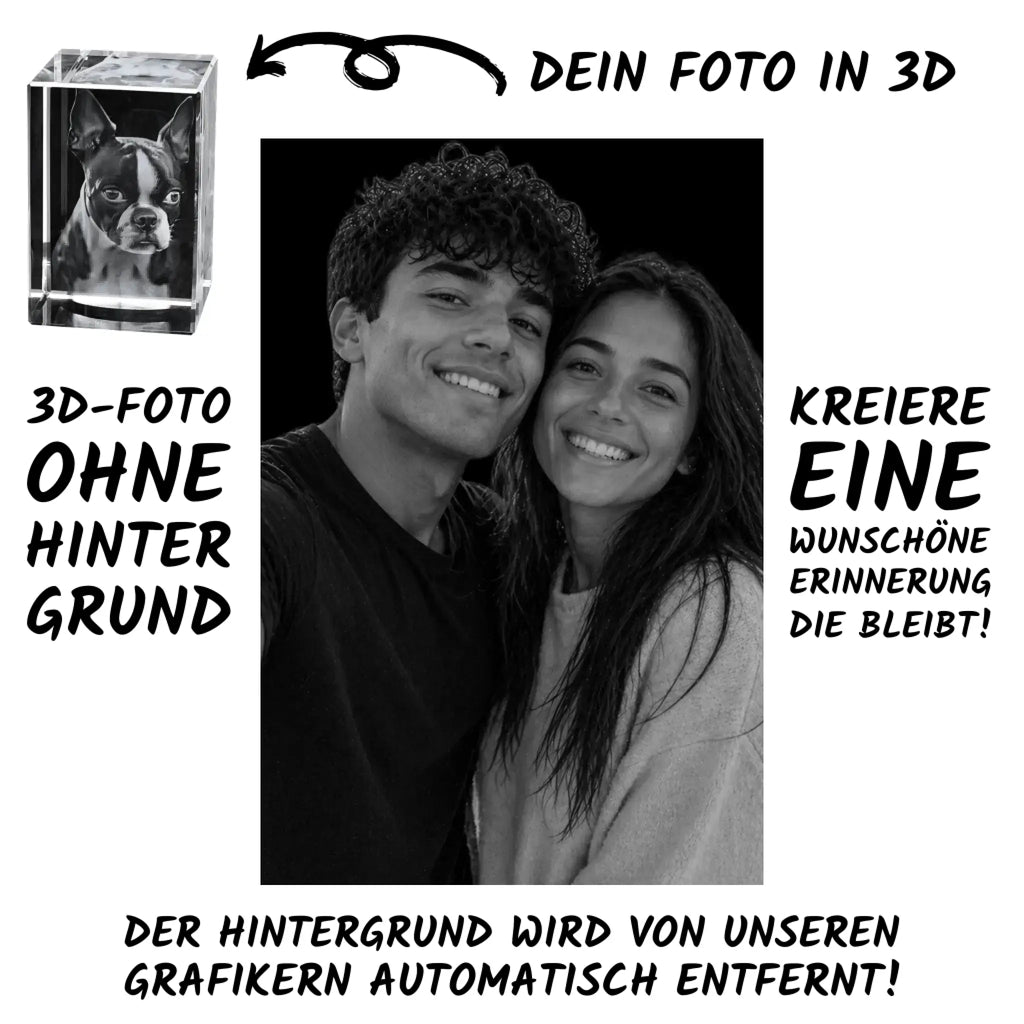 3D Foto im Glas-Mockup-Hochkant