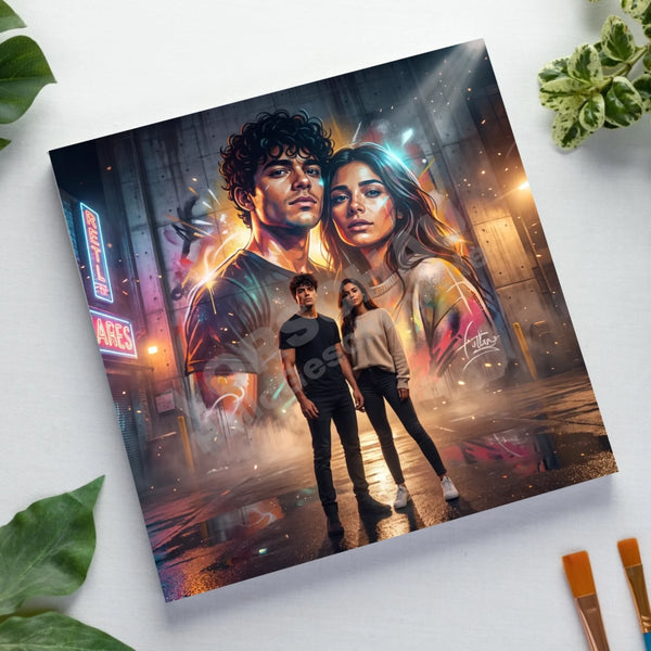 Foto-Leinwand STREET LEGEND • KI-Effekt • auf Keilrahmen 45x45 cm • personalisiertes Fotogeschenk
