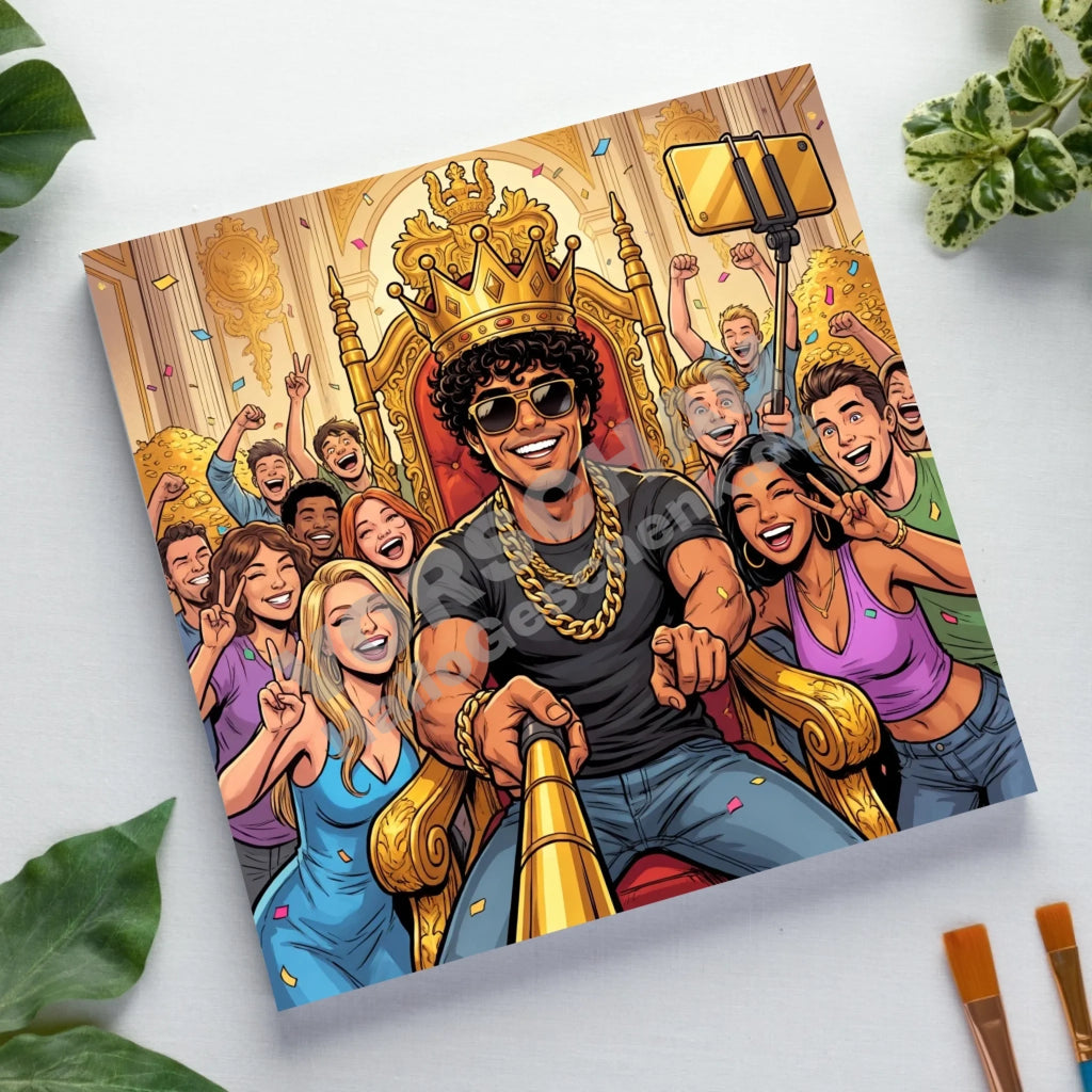 Foto-Leinwand KÖNIG (King) • KI-Effekt • auf Keilrahmen 45x45 cm • personalisiertes Fotogeschenk