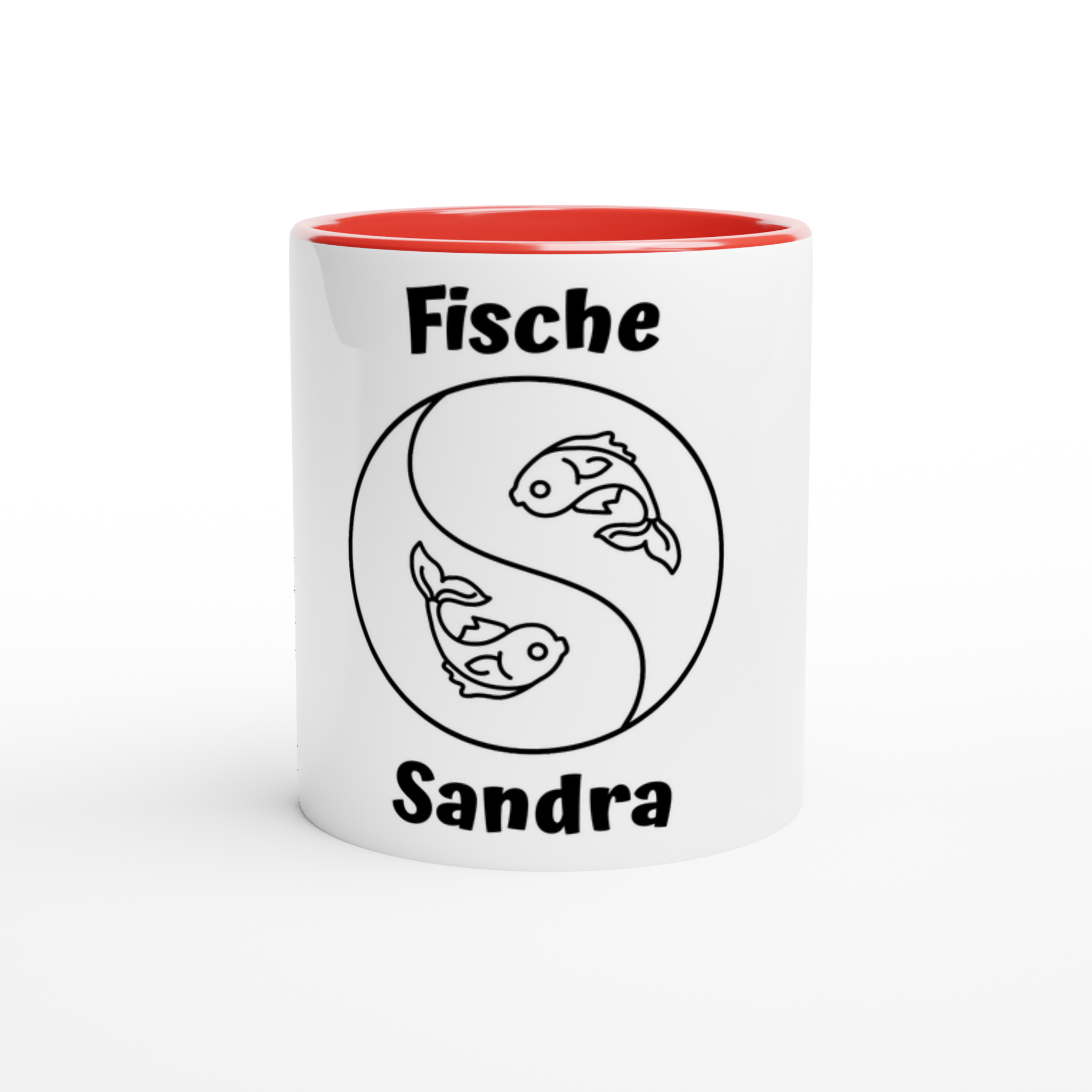 Mit 3D-Vorschau: 12 Sternzeichen mittig mit Name + personalisierten Sprüchen • zweifarbige Tasse