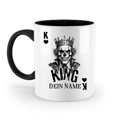 6in1-Kollektion: Poker King + Wunschtext • personalisiert • diverse Artikel - zweifarbige Tasse • spülmaschinengeeignet