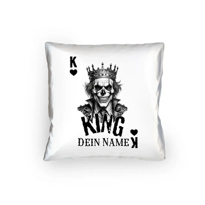 6in1-Kollektion: Poker King + Wunschtext • personalisiert • diverse Artikel - Kissen 40x40 cm / White / 40cm-x-40cm
