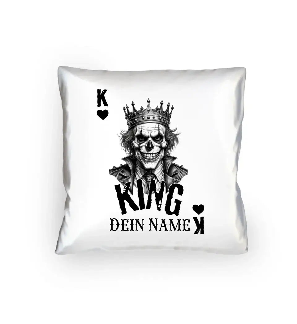 6in1-Kollektion: Poker King + Wunschtext • personalisiert • diverse Artikel - Kissen 40x40 cm / White / 40cm-x-40cm