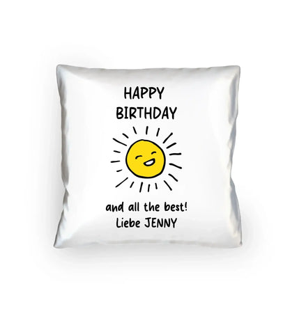 Geburtstag Motiv 6 ’Verwandte’-Boy • mehrere Artikel • ’Statement-Collection’ • Wunschtext • Mein - Kissen / White