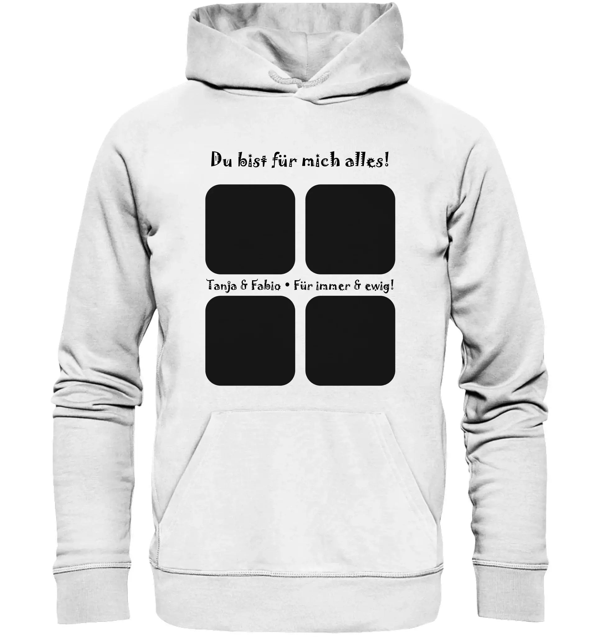 4er-Collage • mehrere Artikel • ’Statement-Collection’ • Wunschtext • Mein Fotomotiv - Unisex Hoodie • Bio Premium Plus
