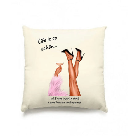 Ladies: Party-Beine • mehrere Artikel • ’Statement-Collection’ • Wunschtext • personalisierte Figuren - Kissen / Natur