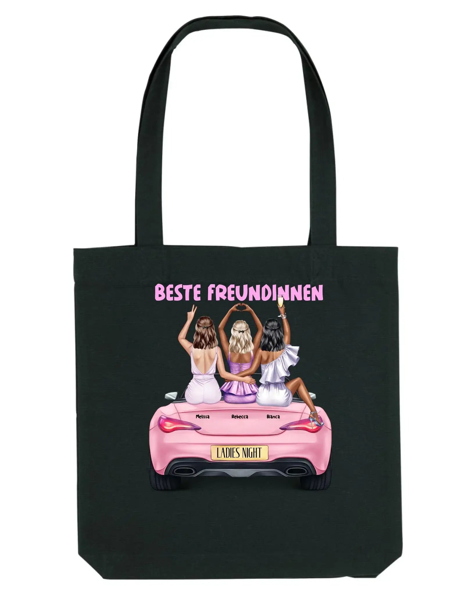 Vegas Girls: 1-3 Girls • mehrere Artikel • ’Statement-Collection’ • Wunschtext • personalisierte Figuren - Stofftasche