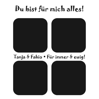 4er-Collage • mehrere Artikel • ’Statement-Collection’ • Wunschtext • Mein Fotomotiv - Untersetzer / Standard