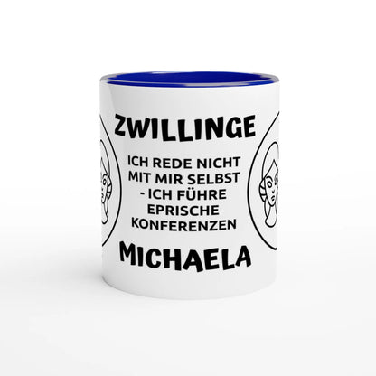 Mit 3D-Vorschau: 12 Sternzeichen mit Name + personalisierten Sprüchen • zweifarbige Tasse