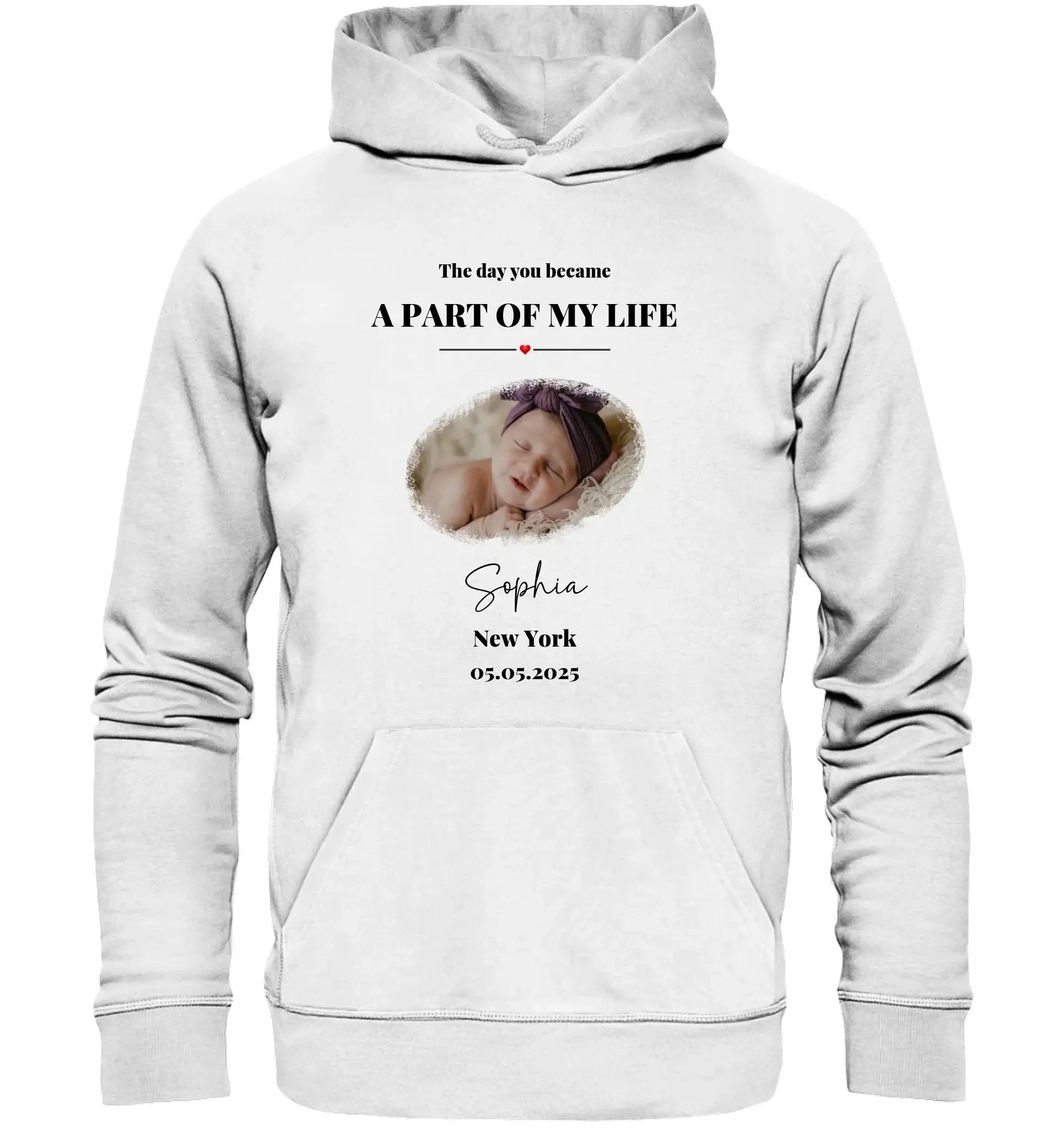 Splash Mid • mehrere Artikel • ’Statement-Collection’ • Wunschtext • Mein Fotomotiv - Unisex Hoodie • Bio Premium Plus