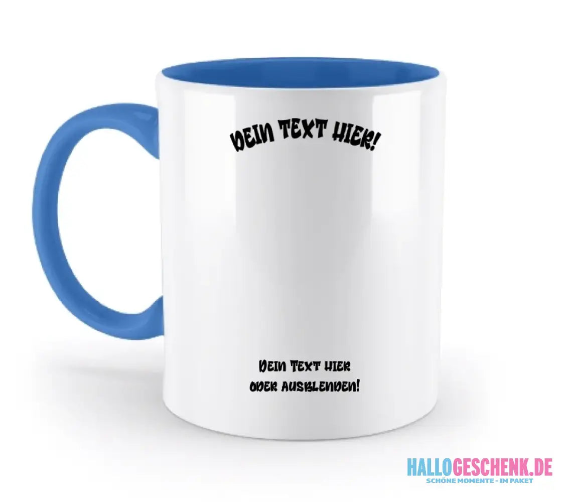8in1-Fotogeschenk: Dein Foto im Farbklecks + Wunschtext • personalisiert • diverse Artikel - zweifarbige Tasse