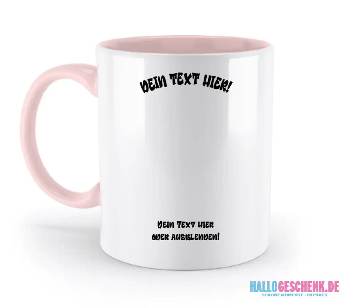 8in1-Fotogeschenk: Dein Foto im Farbklecks + Wunschtext • personalisiert • diverse Artikel - zweifarbige Tasse
