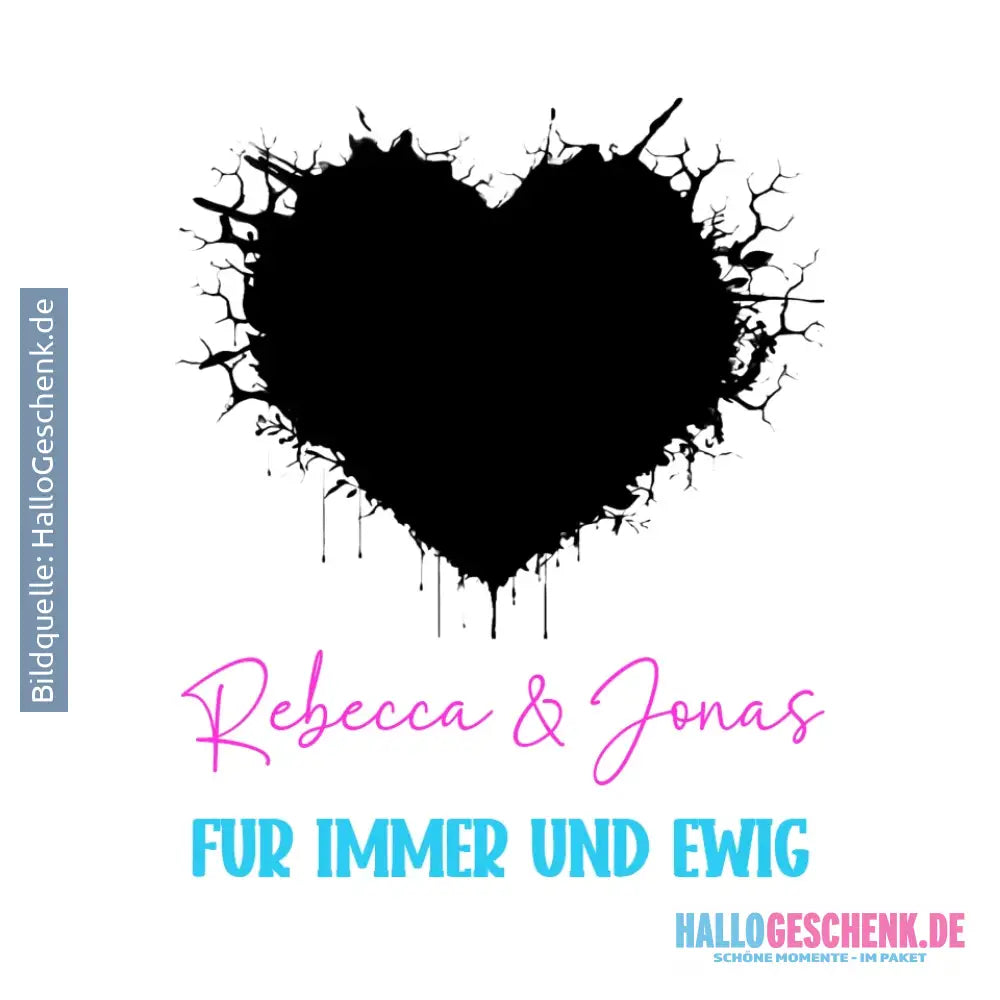 8in1-Fotomotiv: Dein Foto im wilden Herz + Wunschtext • personalisiert • diverse Artikel - ausgestanzter Sticker 20x20
