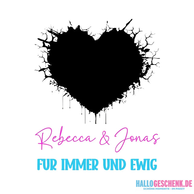 8in1-Fotomotiv: Dein Foto im wilden Herz + Wunschtext • personalisiert • diverse Artikel - ausgestanzter Sticker 20x20