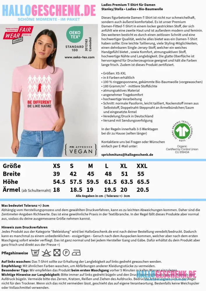 8in1-Kollektion: Be different + Wunschtext • 14 verschiedene Farben • personalisiert • diverse Artikel - Customizer