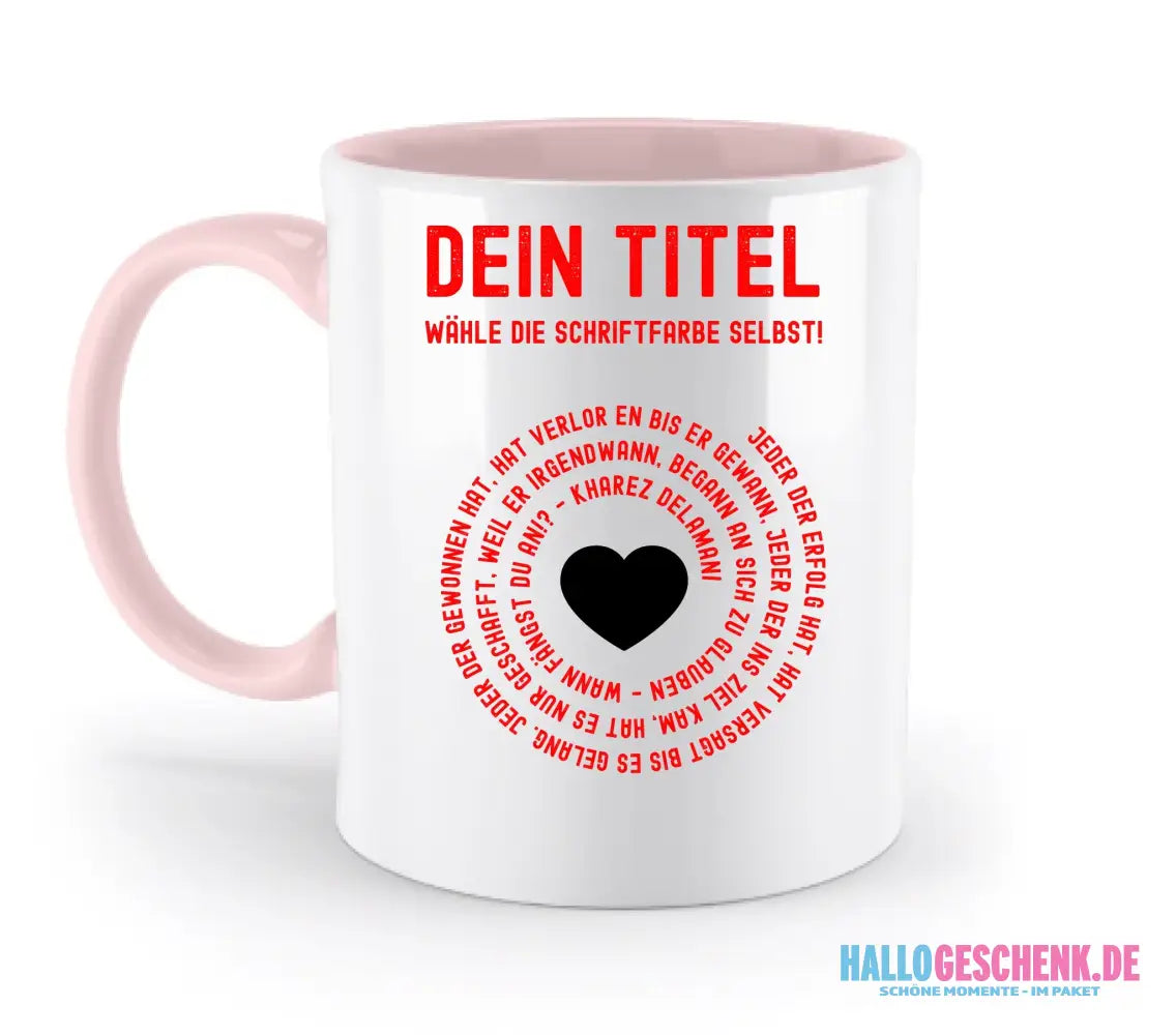 8in1-Kollektion: Dein Text im Kreis • personalisiert • diverse Artikel • Spiraltext - zweifarbige Tasse