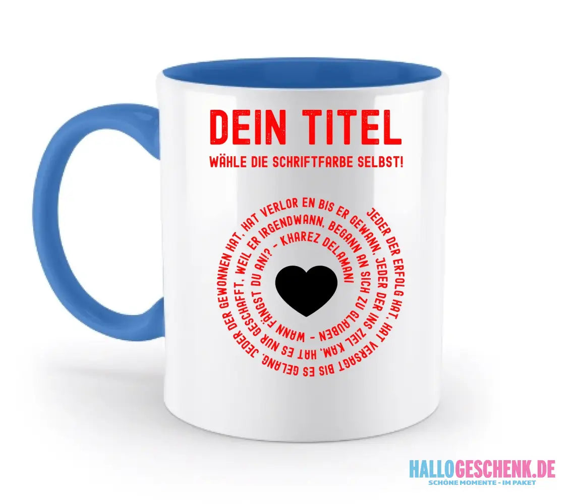 8in1-Kollektion: Dein Text im Kreis • personalisiert • diverse Artikel • Spiraltext - zweifarbige Tasse