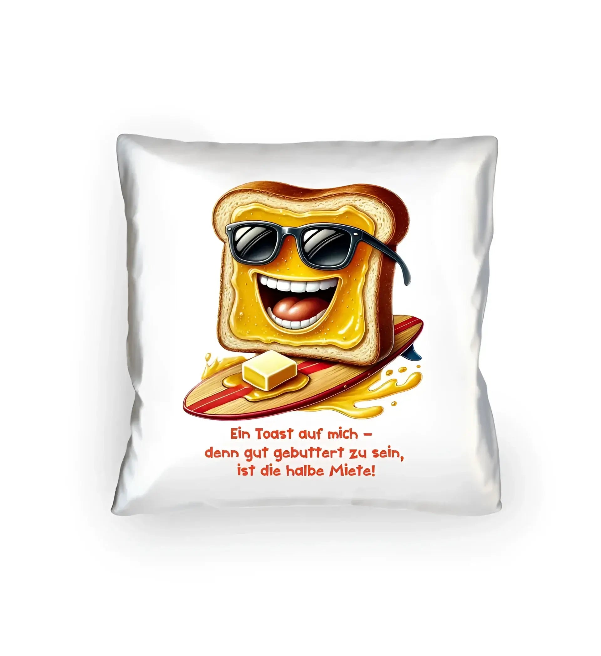 8in1-Kollektion: Funny Food + Wunschtext • 24 Motive zur Auswahl • personalisiert - Kissen 40x40 cm / White