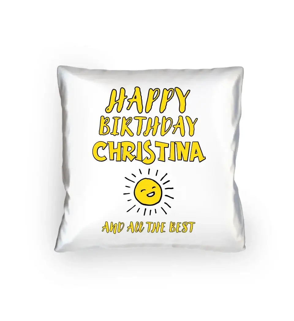 8in1-Kollektion: Geburtstag + Wunschtext • personalisiert • diverse Artikel - Kissen 40x40 cm / White / 40cm-x-40cm