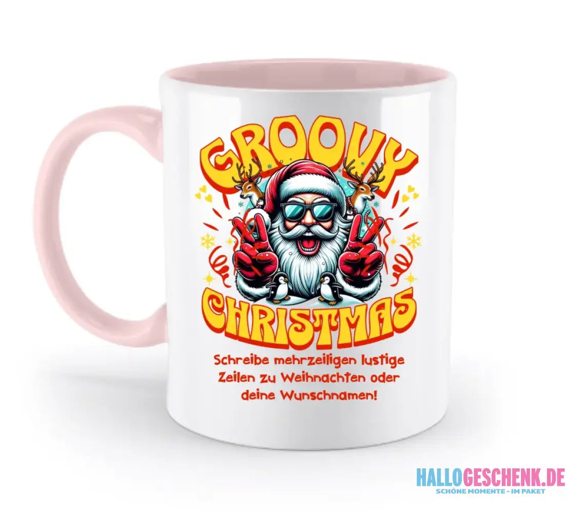 8in1-Kollektion: Groovy Christmas + Wunschtext • personalisiert • diverse Artikel • X-Mas - zweifarbige Tasse