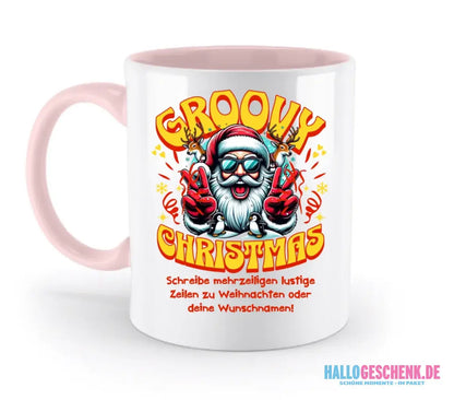 8in1-Kollektion: Groovy Christmas + Wunschtext • personalisiert • diverse Artikel • X-Mas - zweifarbige Tasse