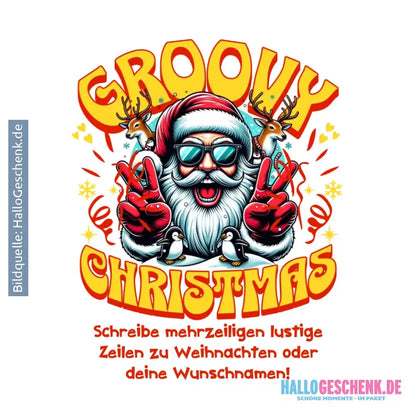 8in1-Kollektion: Groovy Christmas + Wunschtext • personalisiert • diverse Artikel • X-Mas - ausgestanzter Sticker 20x20