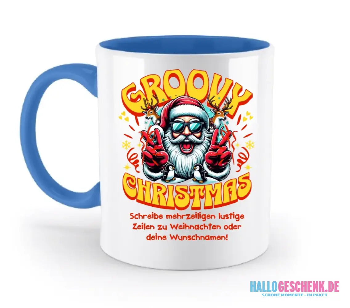 8in1-Kollektion: Groovy Christmas + Wunschtext • personalisiert • diverse Artikel • X-Mas - zweifarbige Tasse