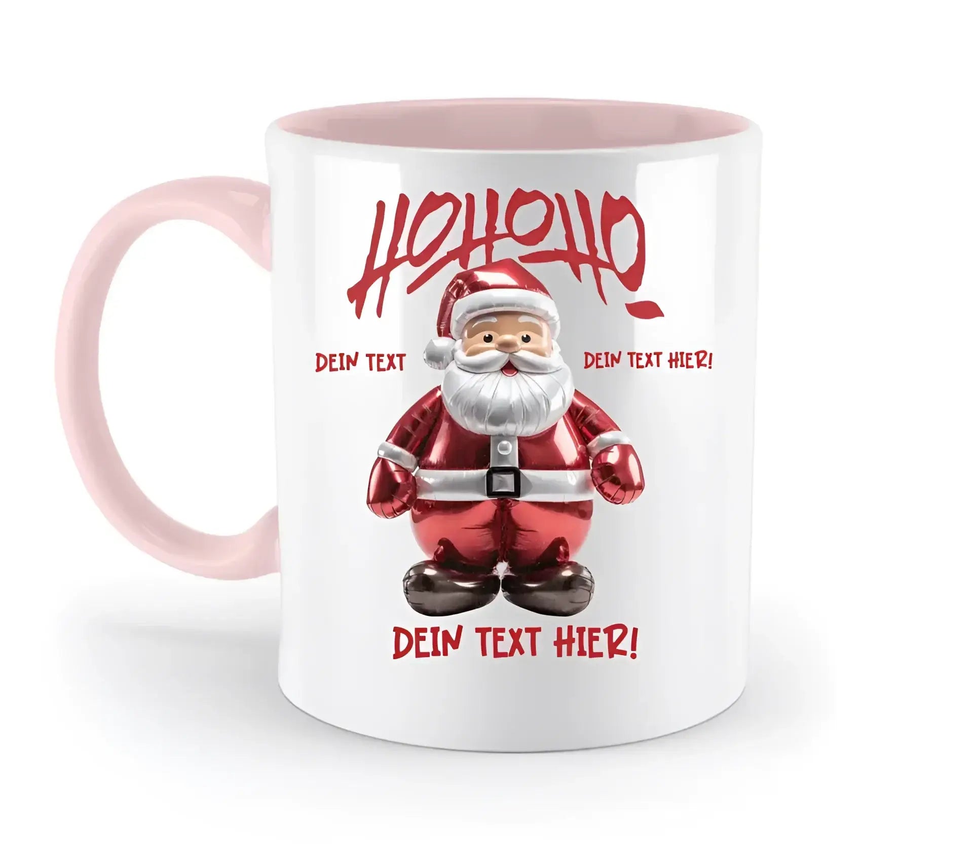8in1-Kollektion: Ho ho ho Santa X-Mas Weihnachten + Wunschtext • personalisiert • diverse Artikel - zweifarbige Tasse