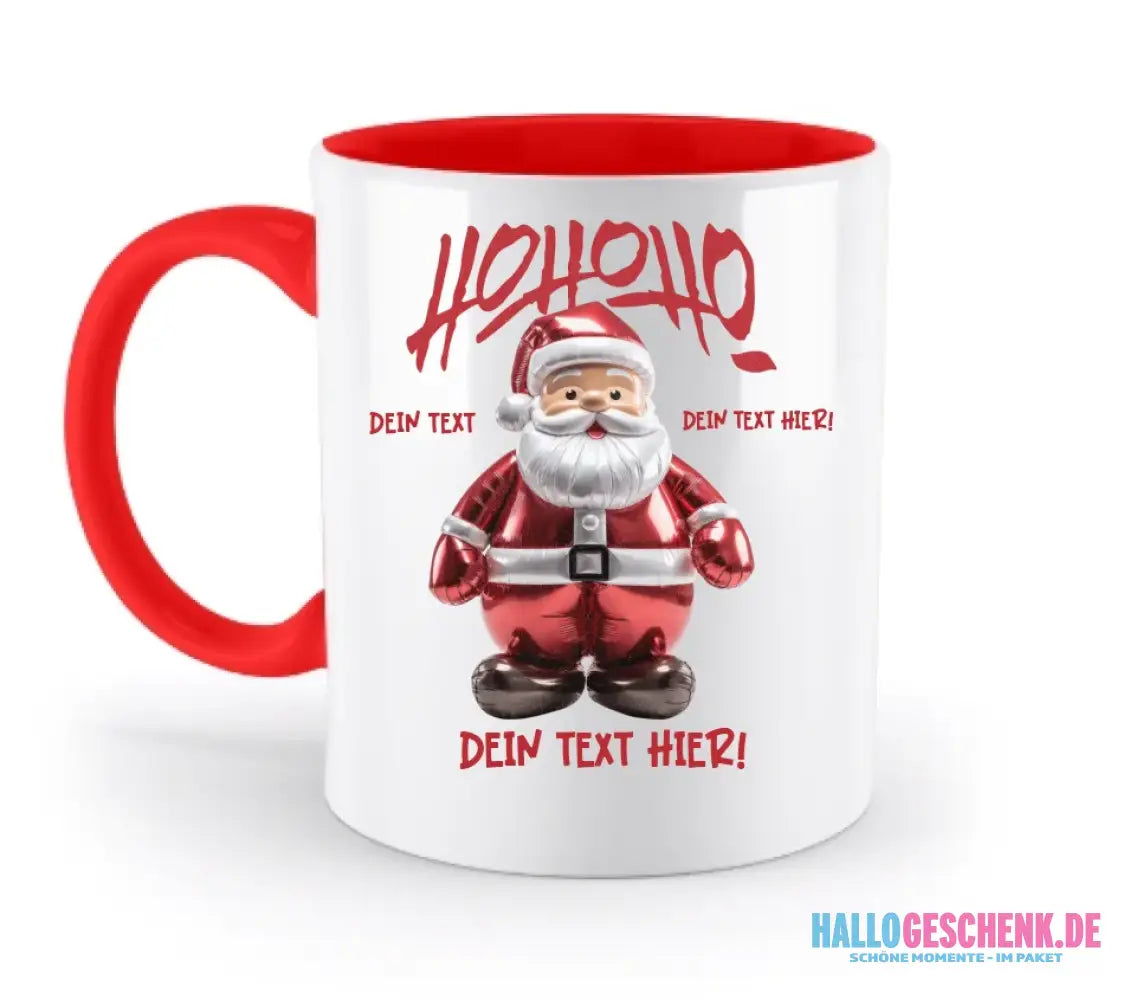 8in1-Kollektion: Ho ho ho Santa X-Mas Weihnachten + Wunschtext • personalisiert • diverse Artikel - zweifarbige Tasse
