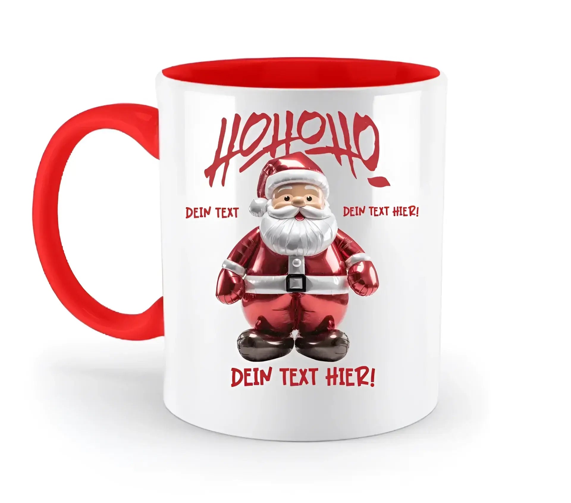 8in1-Kollektion: Ho ho ho Santa X-Mas Weihnachten + Wunschtext • personalisiert • diverse Artikel - zweifarbige Tasse