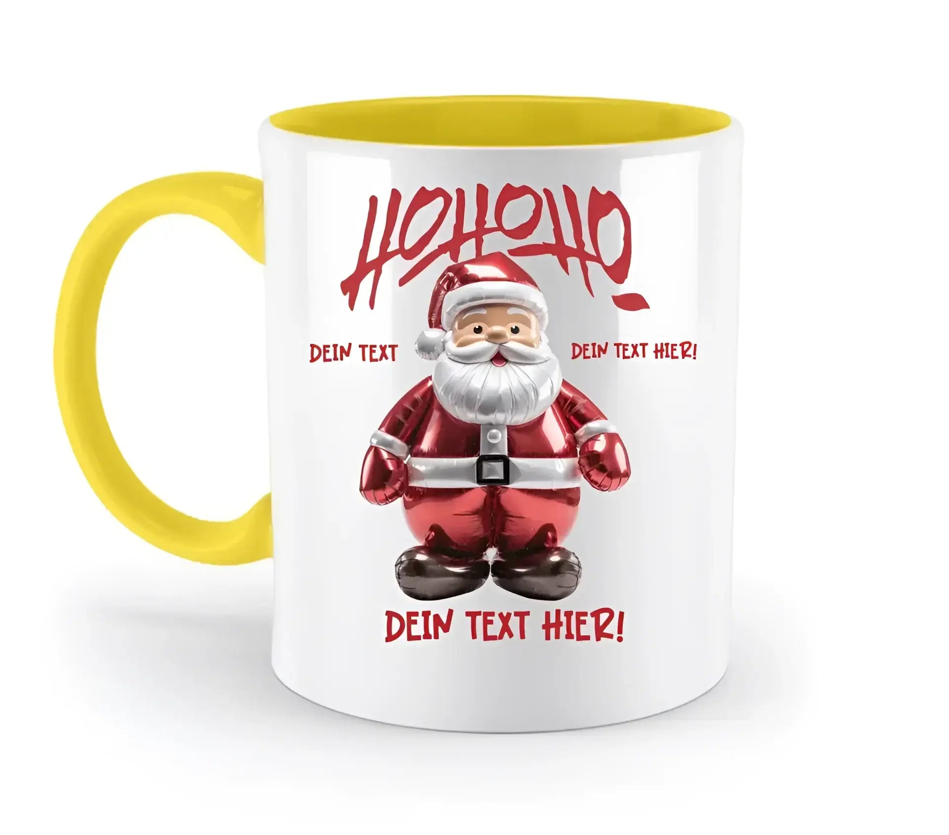 8in1-Kollektion: Ho ho ho Santa X-Mas Weihnachten + Wunschtext • personalisiert • diverse Artikel - zweifarbige Tasse
