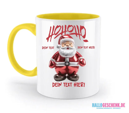 8in1-Kollektion: Ho ho ho Santa X-Mas Weihnachten + Wunschtext • personalisiert • diverse Artikel - zweifarbige Tasse
