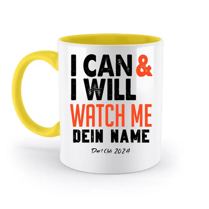 8in1-Kollektion: I CAN & I WILL + Wunschtext • personalisiert • diverse Artikel - zweifarbige Tasse