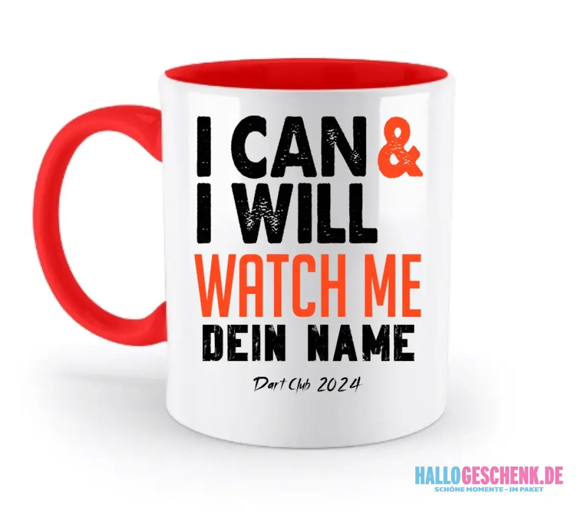 8in1-Kollektion: I CAN & I WILL + Wunschtext • personalisiert • diverse Artikel - zweifarbige Tasse