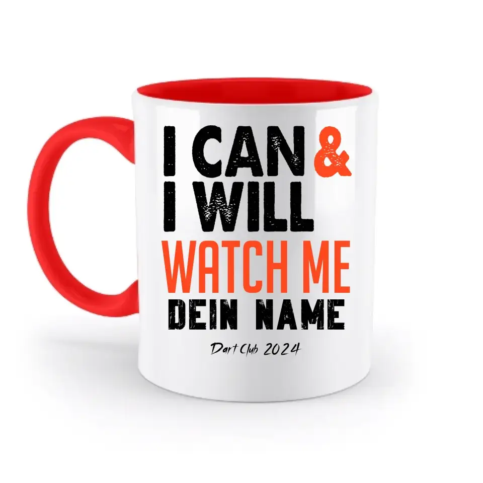 8in1-Kollektion: I CAN & I WILL + Wunschtext • personalisiert • diverse Artikel - zweifarbige Tasse