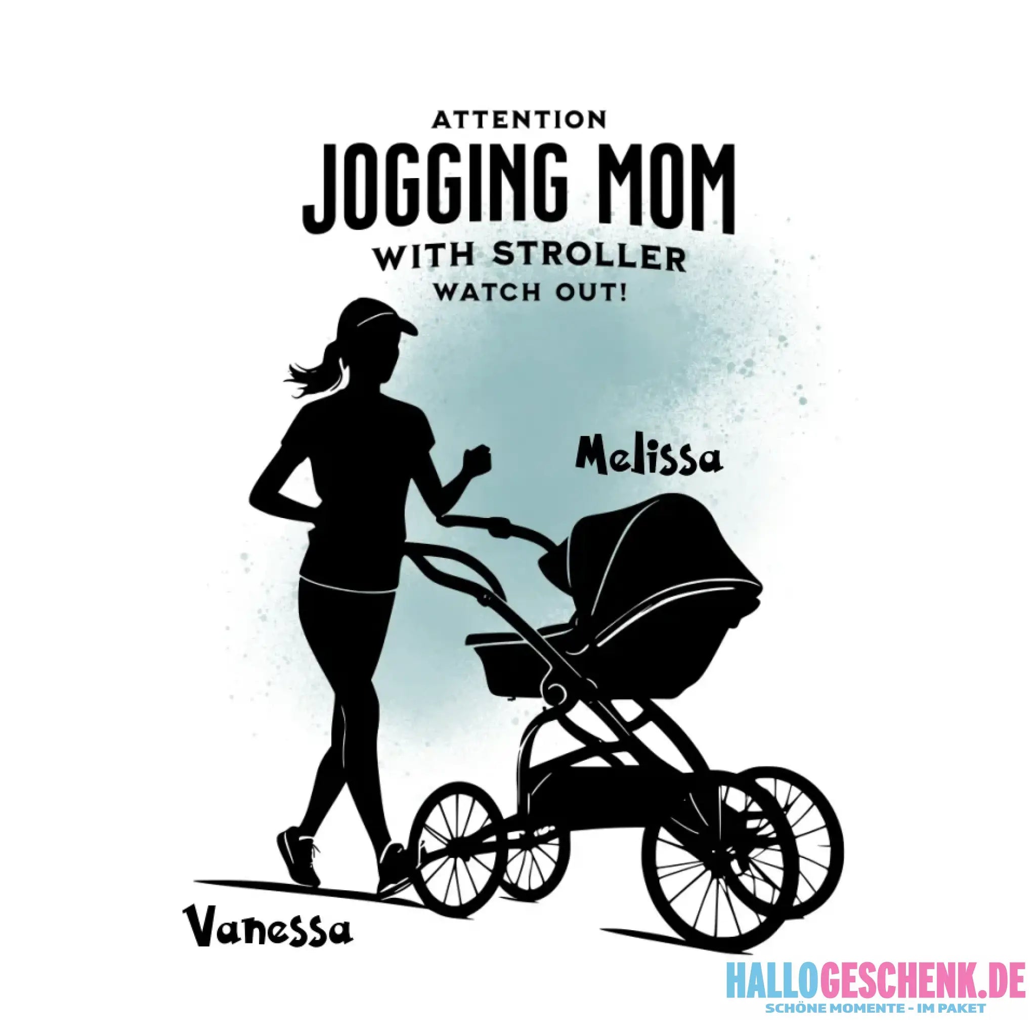 8in1-Kollektion:Jogging Mom + Namen • personalisiert • diverse Artikel - ausgestanzter Sticker 20x20 cm (Aufkleber)