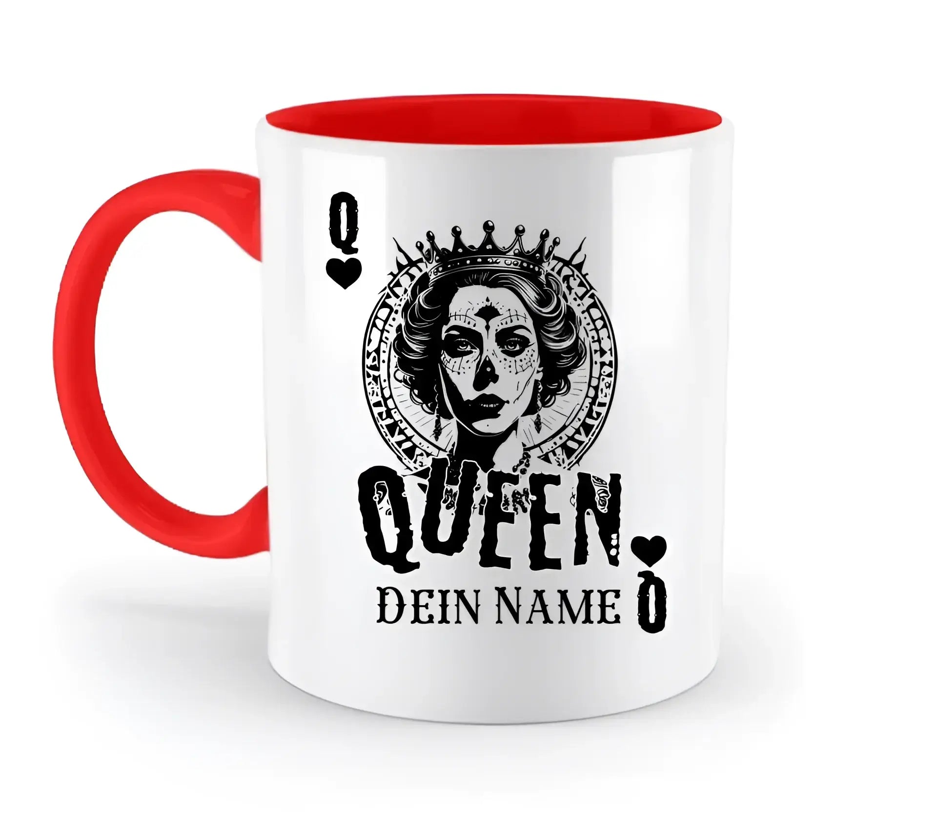 8in1-Kollektion: Poker Queen + Wunschtext • personalisiert • diverse Artikel - zweifarbige Tasse