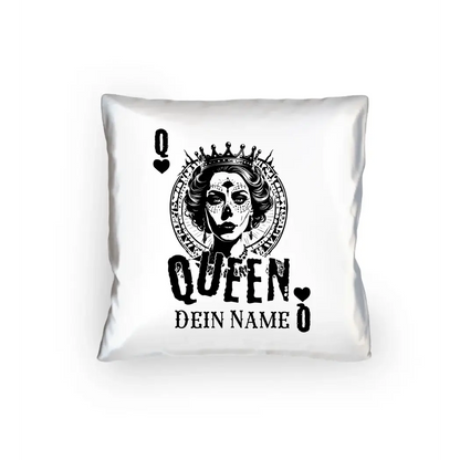 8in1-Kollektion: Poker Queen + Wunschtext • personalisiert • diverse Artikel - Kissen 40x40 cm / White / 40cm-x-40cm