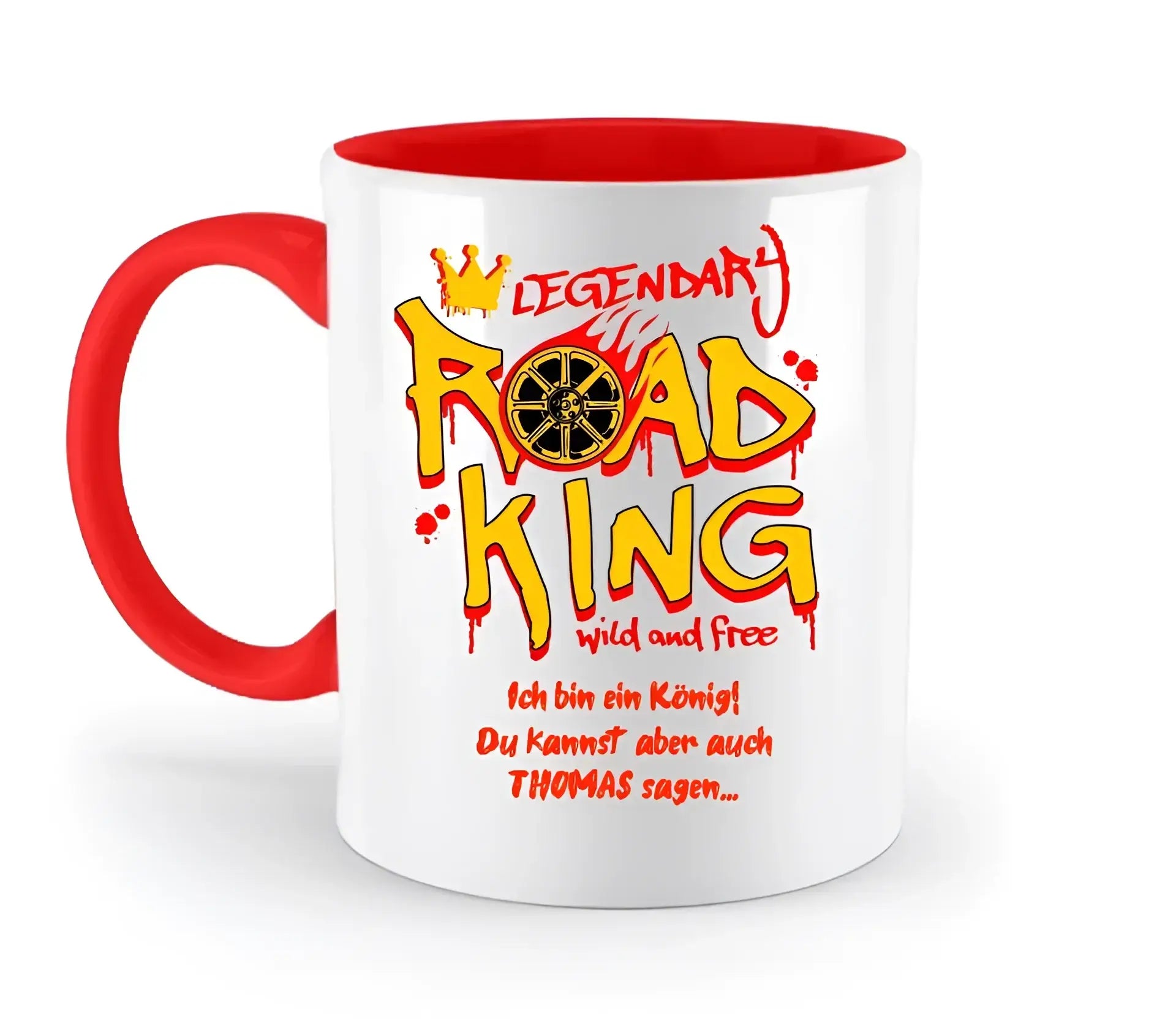8in1-Kollektion: Road King + Wunschtext • personalisiert • diverse Artikel - zweifarbige Tasse • spülmaschinengeeignet