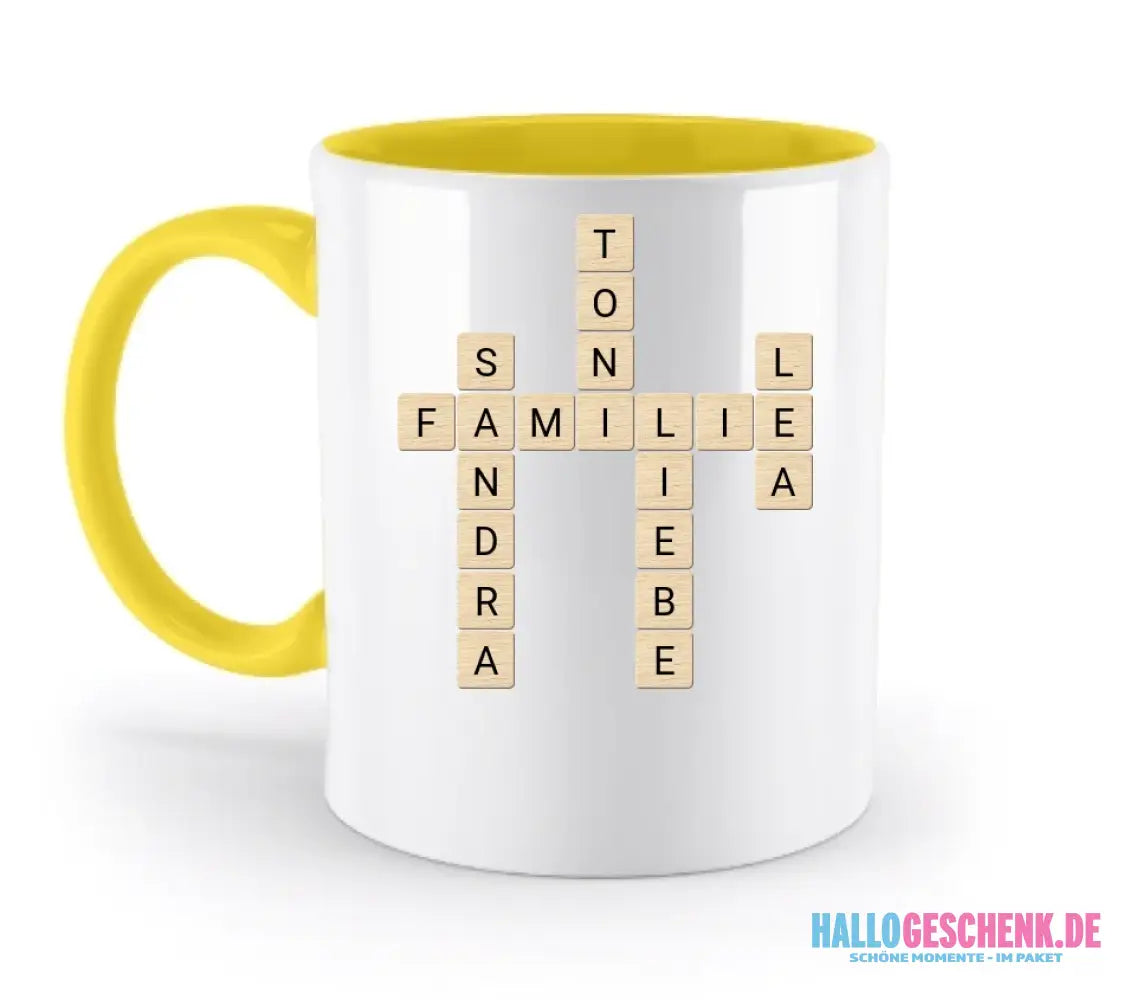 8in1-Kollektion: Scrabble Design automatische Generierung • personalisiert • diverse Artikel - zweifarbige Tasse