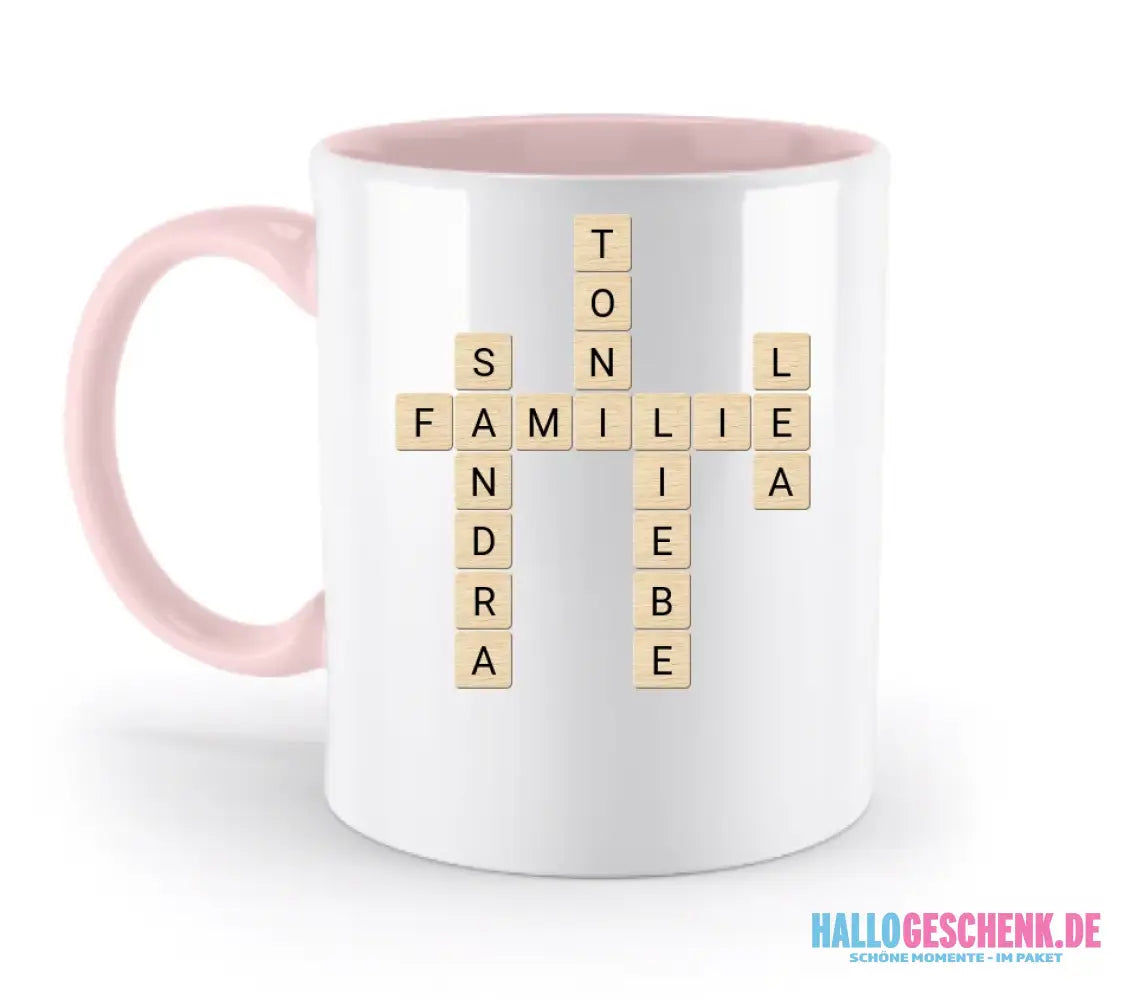8in1-Kollektion: Scrabble Design automatische Generierung • personalisiert • diverse Artikel - zweifarbige Tasse