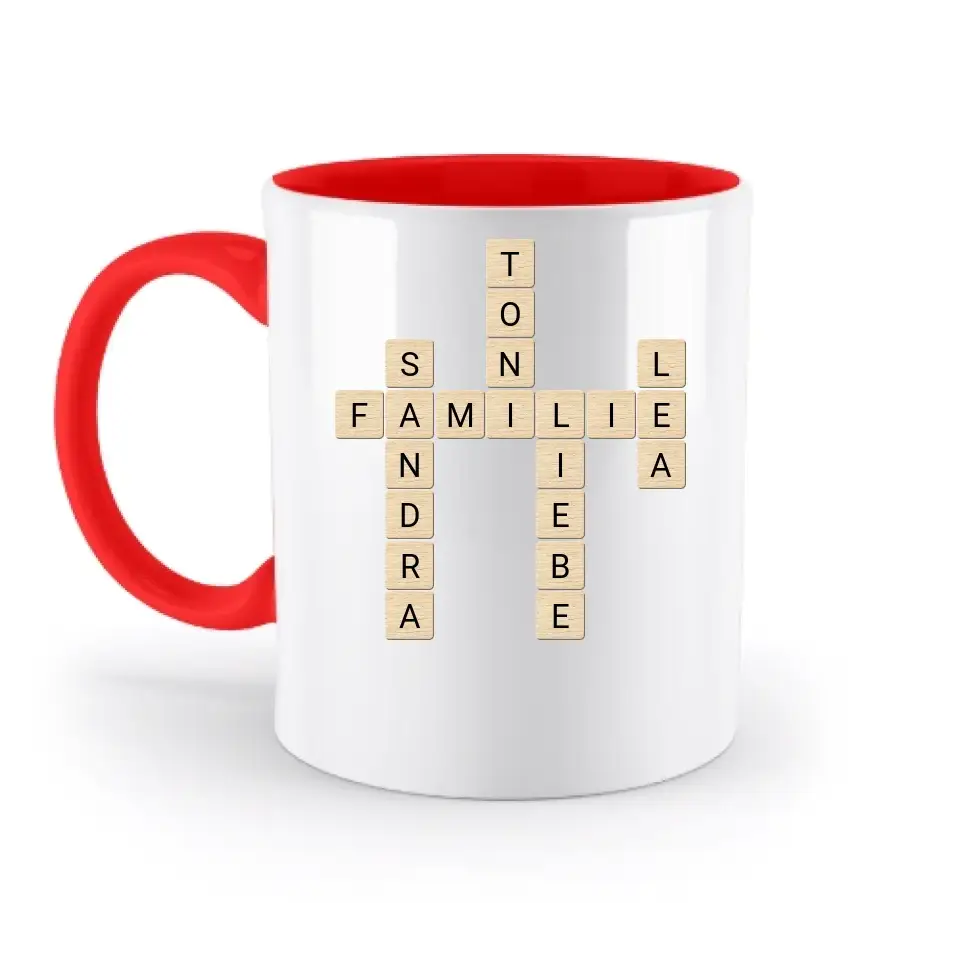 8in1-Kollektion: Scrabble Design automatische Generierung • personalisiert • diverse Artikel - zweifarbige Tasse