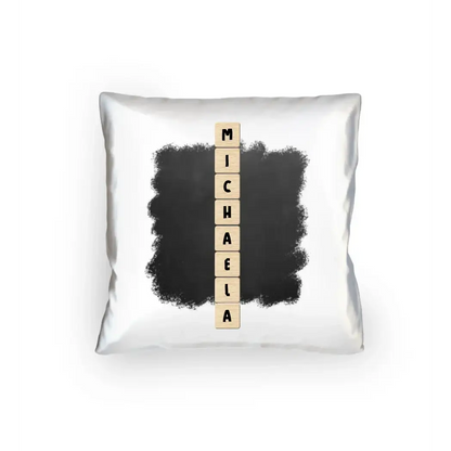 8in1-Kollektion: Scrabble vertikal 1 Zeile • personalisiert • diverse Artikel - Kissen 40x40 cm / White / 40cm-x-40cm