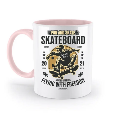 8in1-Kollektion: Skater + Wunschtext • Skateboard • personalisiert • diverse Artikel - zweifarbige Tasse