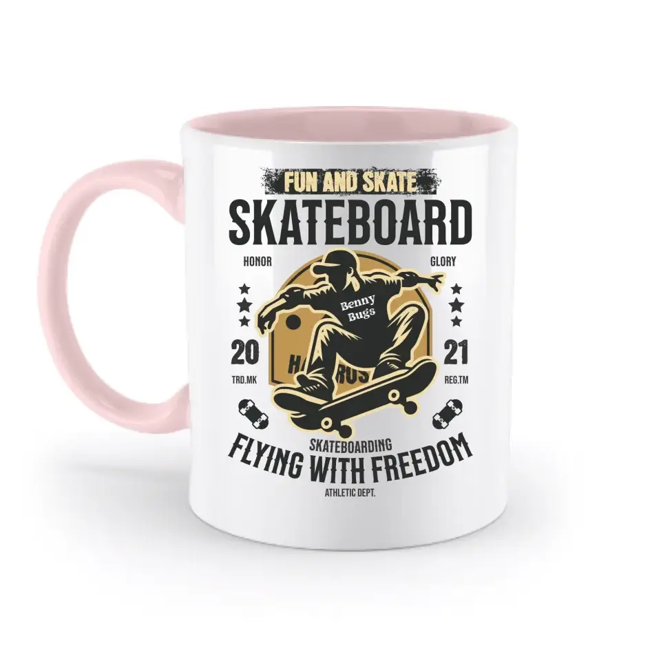 8in1-Kollektion: Skater + Wunschtext • Skateboard • personalisiert • diverse Artikel - zweifarbige Tasse